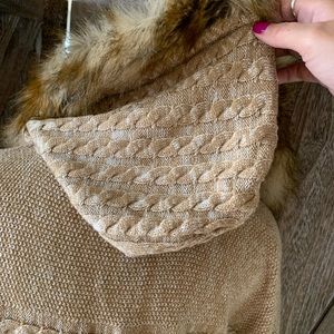 Cozy faux fur hooded cardigan